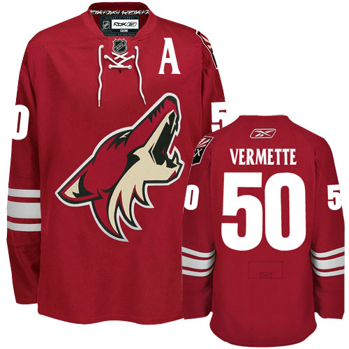 Soft Phoenix Coyotes 50 Antoine Vermette Red NHL Hockey Jersey